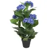 vidaXL Plante hortensia artificielle avec pot 60 cm Bleu