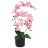 vidaXL Plante artificielle avec pot Orchidée 65 cm Rose