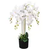 vidaXL Plante artificielle avec pot Orchidée 75 cm Blanc