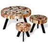 vidaXL Ensemble de table basse 3 pièces Bois de récupération massif