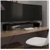 vidaXL Meuble TV/support pour moniteur 110x30x13 cm verre noir