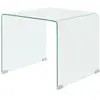 vidaXL Table basse 49,5 x 50 x 45 cm Verre trempé Transparent