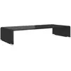 vidaXL Meuble TV/support pour moniteur 70x30x13 cm verre noir