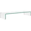 vidaXL Meuble TV/pour moniteur 90x30x13 cm verre transparent