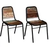 VIDAXL 2x Chaise de Salle à Manger Bois Recyclé Massif 44x59x89 cm Cuisine