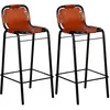 vidaXL Tabourets de bar lot de 2 cuir véritable