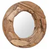 vidaXL Miroir décoratif Teck 60 cm Rond