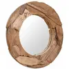 vidaXL Miroir décoratif Teck 80 cm Rond