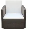 vidaXL Chaise de jardin et coussins et oreillers Résine tressée Marron