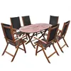 vidaXL Mobilier à dîner d'extérieur 9 pcs et coussins Acacia solide