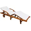 vidaXL Chaise longue avec coussin Bois d'acacia solide