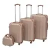 vidaXL Ensemble de valises à roulettes quatre pièces Champagne