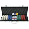 vidaXL Jeu de poker avec 500 jetons Aluminium