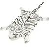 vidaXL Tapis en peluche en forme de tigre 144 cm Blanc