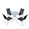 vidaXL Mobilier de salle à manger d'extérieur 5 pcs Acier Noir
