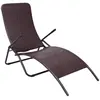vidaXL Chaise longue pliable résine tressée marron