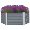 vidaXL Jardinière 129 x 129 x 46 cm cm Acier galvanisé Gris