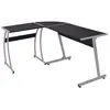 vidaXL Bureau d'angle en forme de L Noir