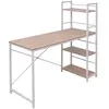 vidaXL Bureau avec bibliothèque à 4 niveaux Couleur chêne