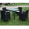 vidaXL Mobilier à dîner jardin 5 pcs avec coussins Résine tressée Noir