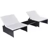 vidaXL Chaises inclinables de jardin lot de 2 et table résine tressée