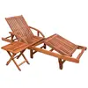 vidaXL Chaise longue avec table Bois d'acacia solide