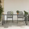 vidaXL Table de jardin Noir 190 x 90 x 74 cm Aluminium et verre