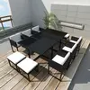 vidaXL Salon de jardin 11 pcs avec coussins Résine tressée Noir