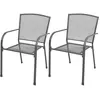vidaXL Chaises empilables de jardin 2 pcs Acier Gris