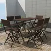vidaXL Mobilier à dîner pliable 7 pcs Acier Résine tressée Marron