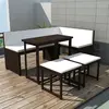 Mobilier à dîner d'extérieur vidaXL 5 pièces - Acier Résine tressée