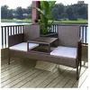 vidaXL Canapé de jardin 2 places et table à thé Résine tressée Marron