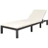 vidaXL Chaise longue avec coussin Résine tressée Noir