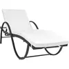 vidaXL Chaise longue avec coussin et table Résine tressée Noir