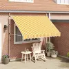 vidaXL Auvent rétractable manuel 300 cm Rayures oranges et blanches