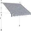 vidaXL Auvent rétractable manuel 150 cm Rayures bleues et blanches