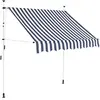 vidaXL Auvent rétractable manuel 200 cm Rayures bleues et blanches