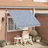vidaXL Auvent rétractable manuel 250 cm Rayures bleues et blanches