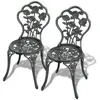 VIDAXL Chaise de Bistro Mobilier de Jardin 2 pcs Vert 41x49x81,5 cm Aluminium