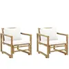 Vidaxl - Chaises de jardin lot de 2 avec coussins et oreillers Bambou