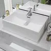 vidaXL Vasque avec trou de robinet en céramique Blanc 51,5x38,5x15 cm
