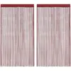 VIDAXL 2x Rideau en Fils Séparateur de Pièce Rideau de Porte Rideau de Fenêtre Vitrine Salon Salle de Séjour Chambre Intérieur 100x250 cm Bordeaux