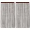 vidaXL Rideau en fils 2 pcs 100 x 250 cm Marron