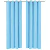 vidaXL Rideau avec oeillets métalliques 2 pcs 135 x 175 cm Turquoise