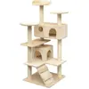 vidaXL Arbre à chat avec griffoirs en sisal 125 cm Beige