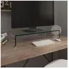 vidaXL Meuble TV/pour moniteur 70x30x13 cm verre transparent