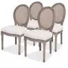 vidaXL Chaises à manger lot de 4 crème tissu
