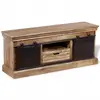 vidaXL Meuble TV avec 2 portes coulissantes Bois de manguier massif