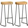 vidaXL Tabourets de bar lot de 2 bois de manguier massif