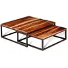 vidaXL Ensemble de table basse gigogne 2 pcs Bois massif de Sesham